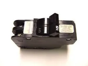 1- FEDERAL PACIFIC NC215 0215 FPE Stab-Lok Circuit Breaker 2 Pole 15 Amp THIN (RED OR BLACK HANDLES)