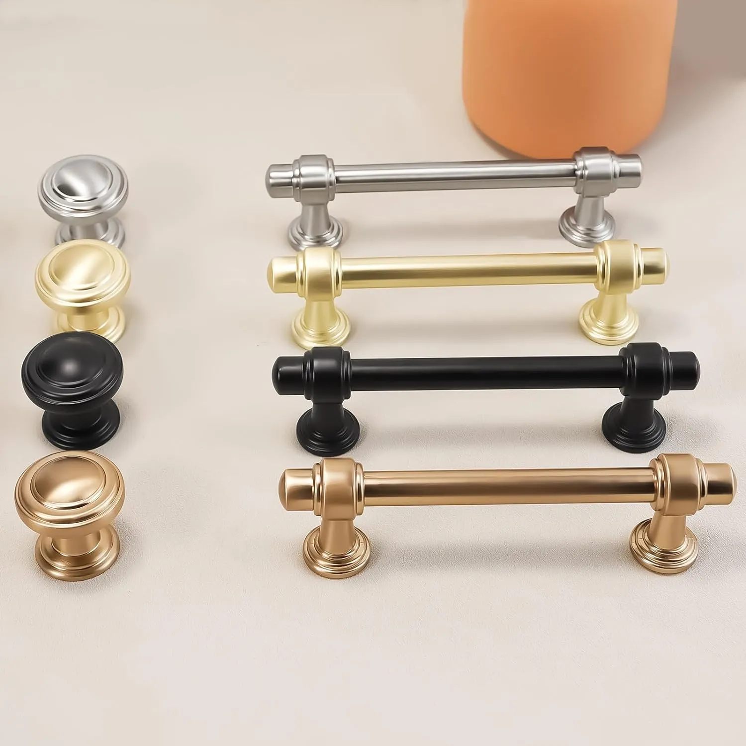 10 Pack 3.75 inch Champagne Copper Kitchen Cabinet Handles Cabinet Pulls Gold Drawer Pulls Kitchen Cabinet Hardware Handles Dresser Handles