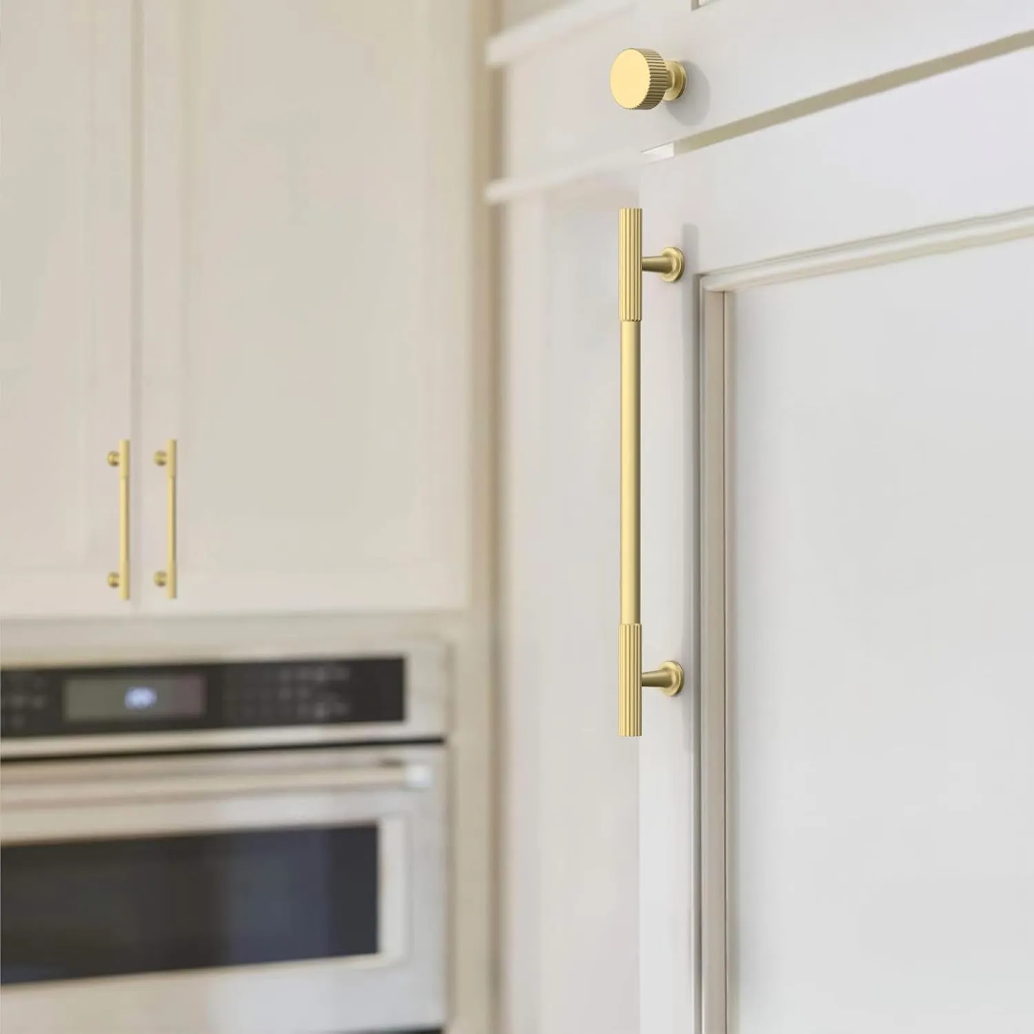 10 Pack 3''(76mm) Brushed Gold Cabinet Pulls Kitchen Cabinet Handles Gold Drawer Pulls Cupboard Hardware for Cabinets CK0083