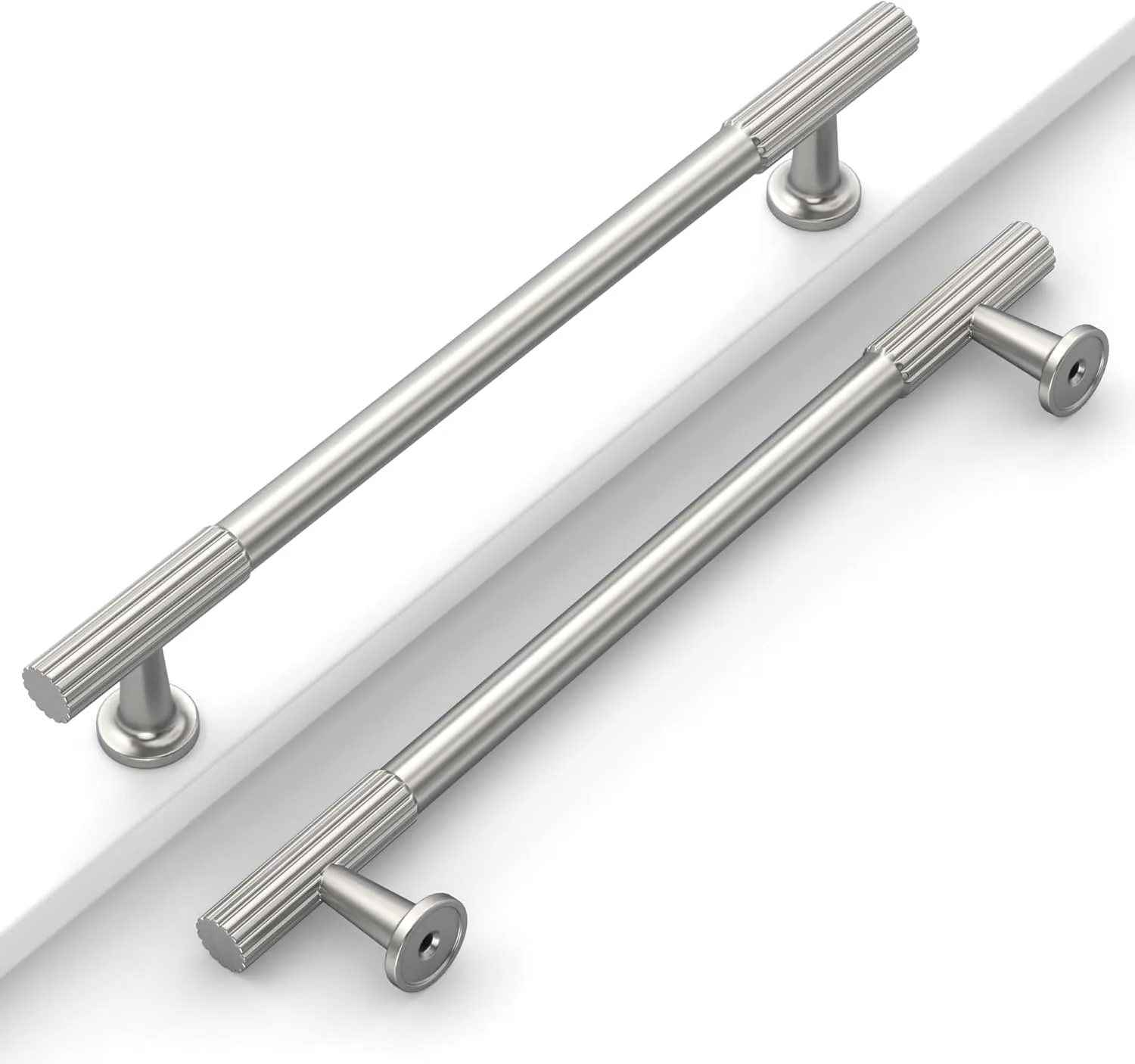 10 Pack 3''(76mm) Brushed Satin Nickel Cabinet Pulls Kitchen Brushed Nickel Cabinet Handles for Cabinets Drawer Pulls Dresser Hardware for Cupboard CK0083