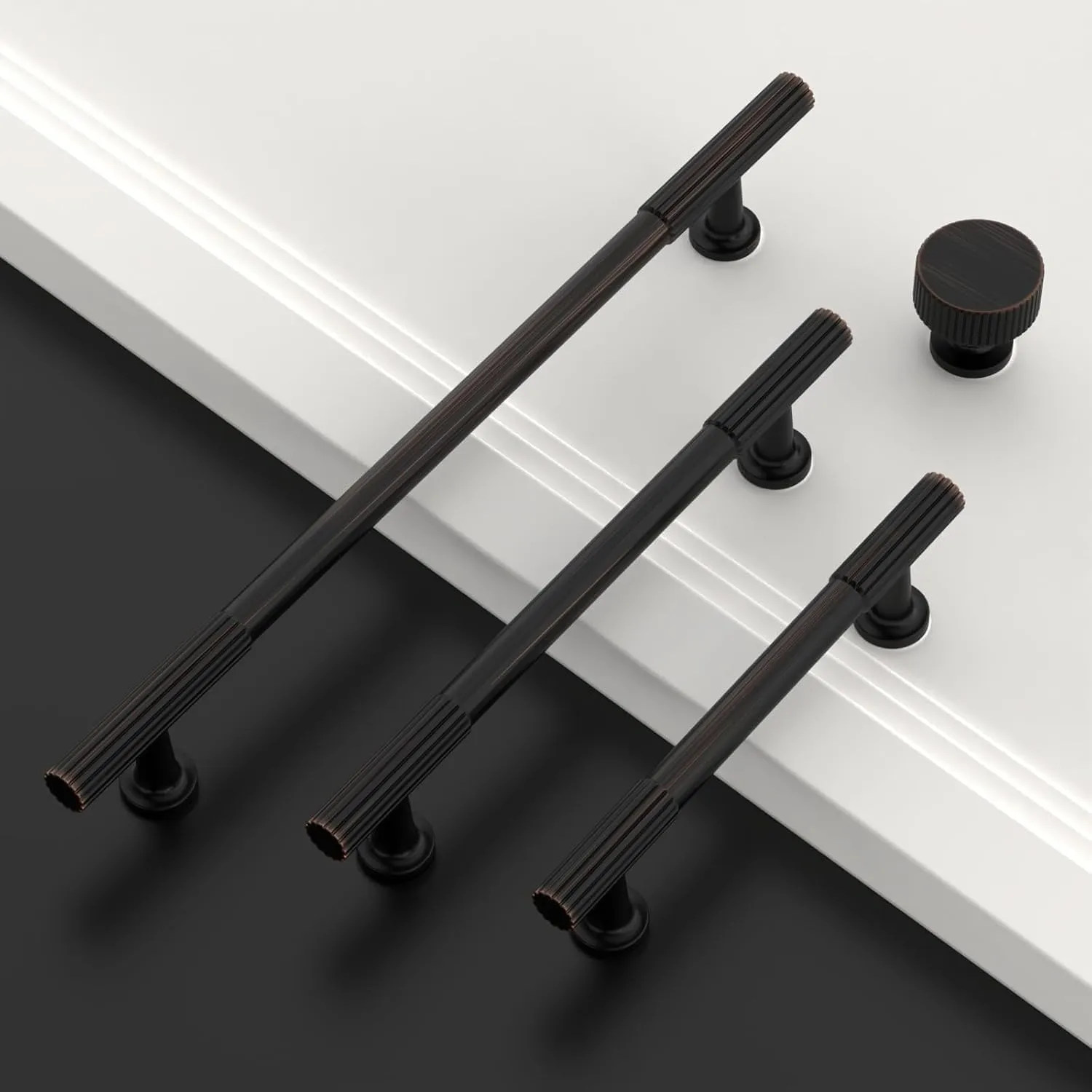 10 Pack 3''(76mm) Oil Rubbed Bronze Cabinet Pulls Kitchen Bronze Cabinet Handles Drawer Hardware for Bathroom Cupboard Handles CK0083
