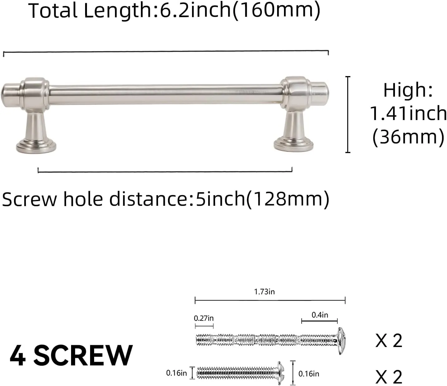 10 Pack 5 inch Brushed Satin Nickel Kitchen Cabinet Handles Cabinet Pulls Sliver Drawer Pulls Kitchen Cabinet Hardware Dresser Handles