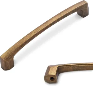 10 Pack 5 inch(128mm) Antique Brass Kitchen Cabinet Handles Cabinet Pulls Vintage Drawer Pulls Aged Gold Bronze Kitchen Cabinet Hardware Dresser Handles