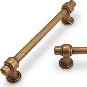 10 Pack 5 inch(128mm) Antique Brass Kitchen Cabinet Handles Cabinet Pulls Vintage Drawer Pulls Aged Gold Bronze Kitchen Cabinet Hardware Kitchen Handles Drawer Pulls Dresser Handles