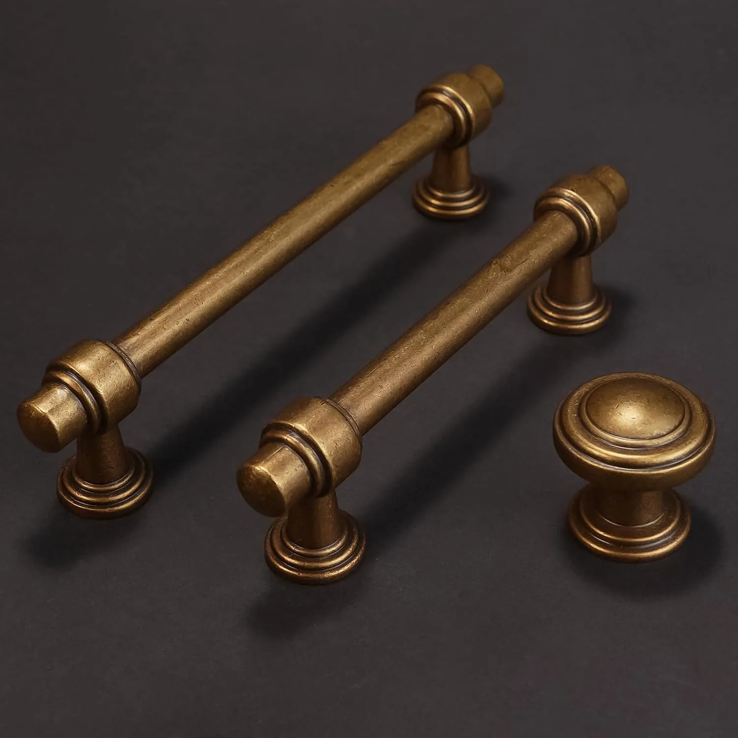 10 Pack 5 inch(128mm) Antique Brass Kitchen Cabinet Handles Cabinet Pulls Vintage Drawer Pulls Aged Gold Bronze Kitchen Cabinet Hardware Kitchen Handles Drawer Pulls Dresser Handles
