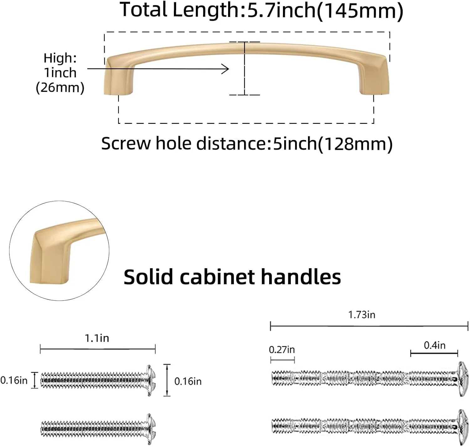 10 Pack 5 inch(128mm) Champagne Bronze Kitchen Cabinet Handles Cabinet Pulls Gold Drawer Pulls Kitchen Cabinet Hardware Handles Dresser Handles