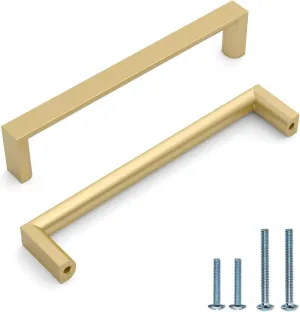 10 Pack 5 Inch(128mm) Kitchen Cabinet Handles Gold Cabinet Pulls Kitchen Cabinet Hardware Drawer Pulls for Cupboard Wardrobe