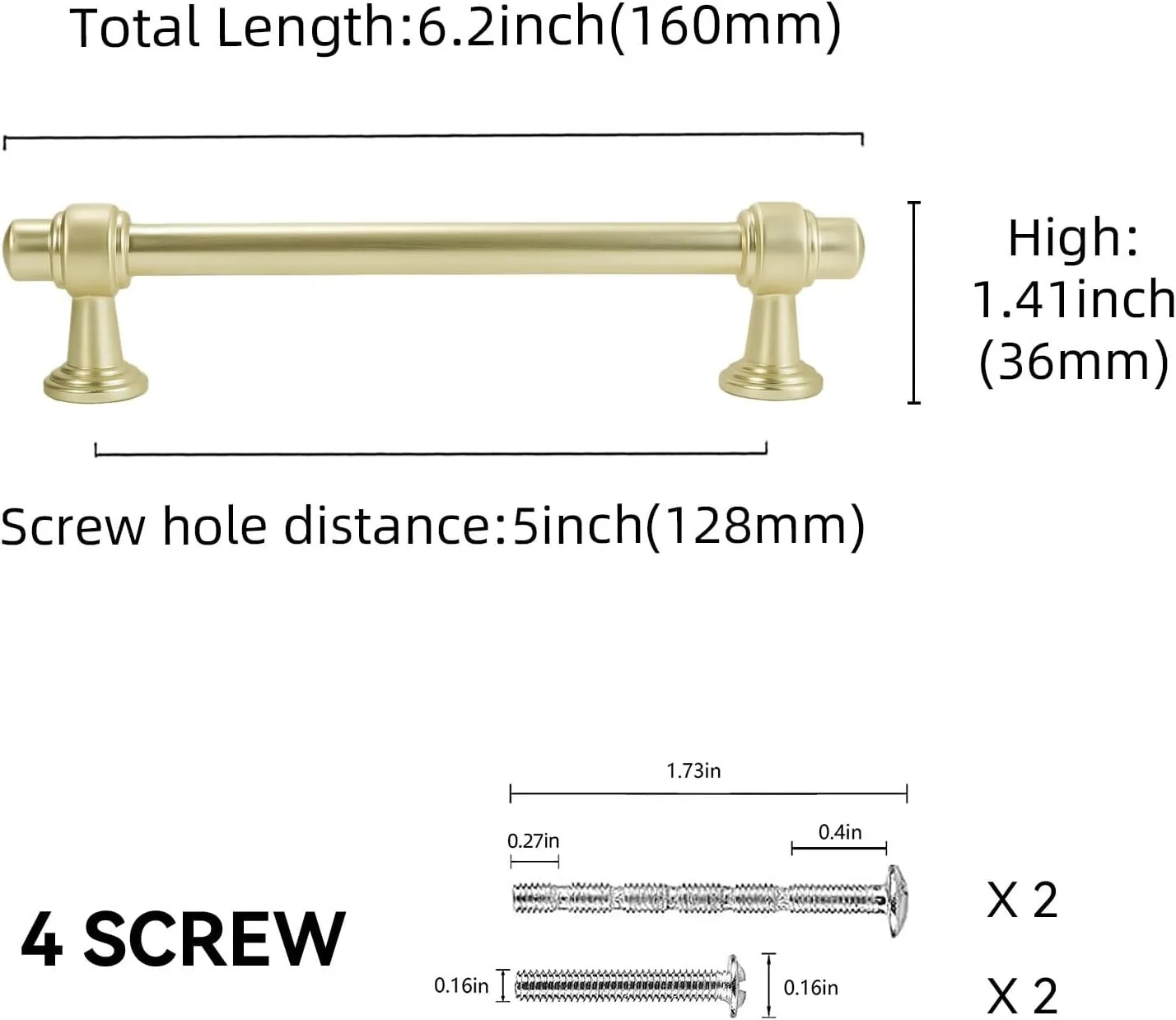 10 Pack 5inch Brushed Brass Kitchen Cabinet Handles Cabinet Pulls Gold Drawer Pulls Kitchen Cabinet Hardware Handles Dresser Handles
