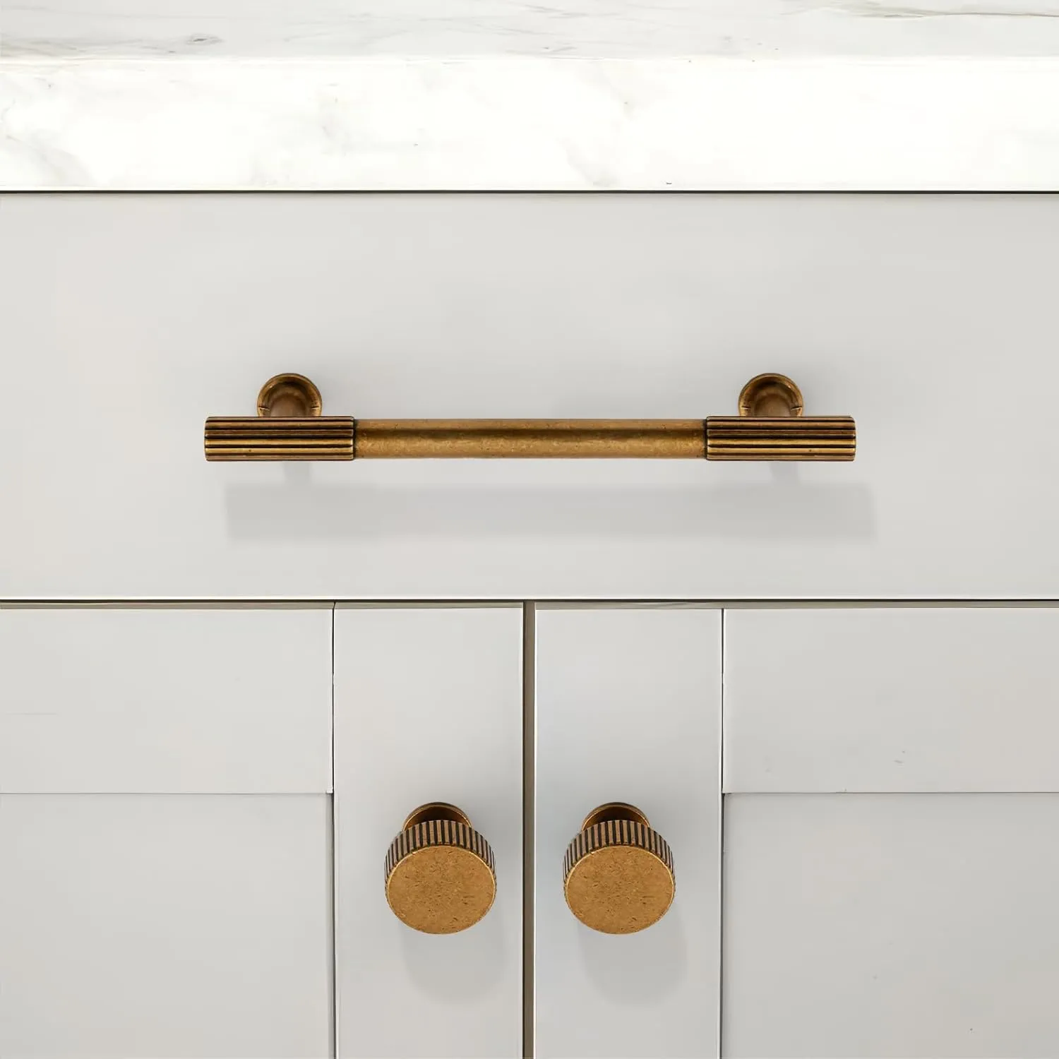 10 Pack Antique Brass Cabinet Pulls 5 Inch(128mm) Kitchen Cabinet Handles Solid Zinc Alloy Cabinet Hardware Drawer Pulls