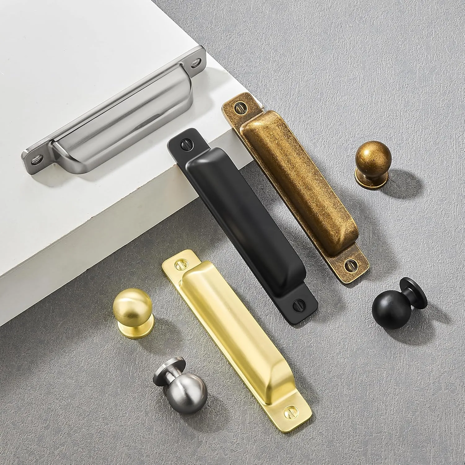 10 Packs 3-Inch Drawer Pulls Antique Brass Cabinet Cup Pulls Kitchen Hardware Cabinet Handles Cabinet pulls Dresser Drawer Handles Knobs