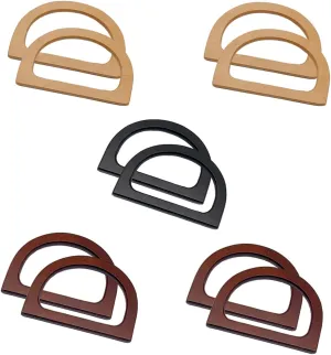 10 Pcs D-Shaped Purse Replacement Handle, Wooden Bag Handles for Handbag Making and DIY Bag 4.64inch/11.8cm