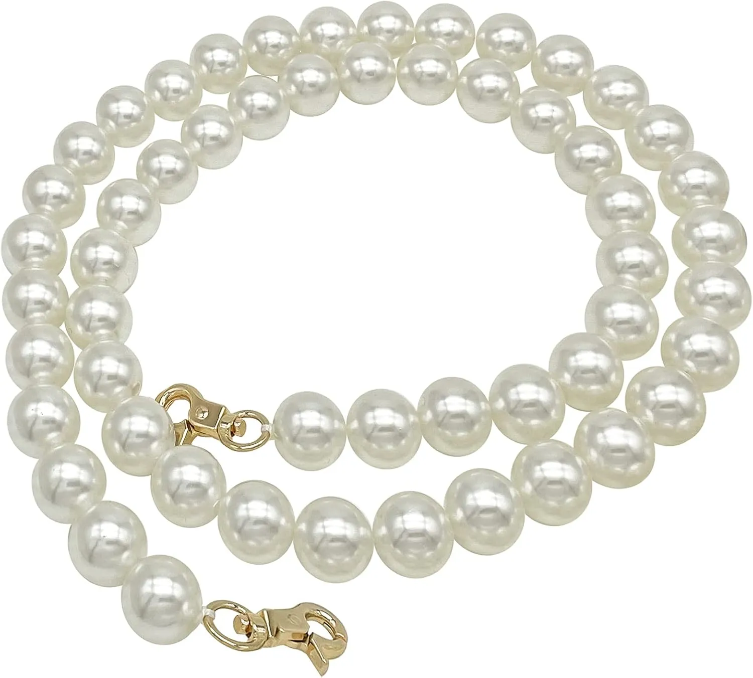 100cm DIY Round Imitated Pearl Bead Short Handle Replacement Chain Strap Handbag Chains Accessories Purse Straps Shoulder with Metal Buckles