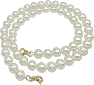 100cm DIY Round Imitated Pearl Bead Short Handle Replacement Chain Strap Handbag Chains Accessories Purse Straps Shoulder with Metal Buckles