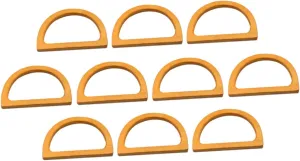 10Pcs DIY Solid Wood U Shaped Handbag Handles Wooden Patchwork Bag Frame Hangers for Handbag Accessories Smooth Varnish Finish Durable Purse Making Supplies Wood Color