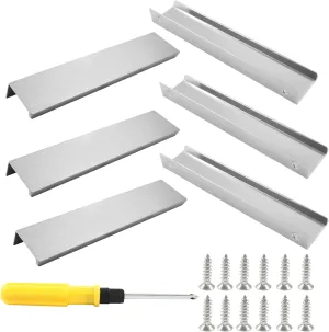 12 Pack Hidden Cabinet Pulls 5.9"/150mm Finger Edge Handles Brushed Silver Concealed Handles Aluminum Dresser Tab Pulls for Wardrobe,Cupboard,Kitchen