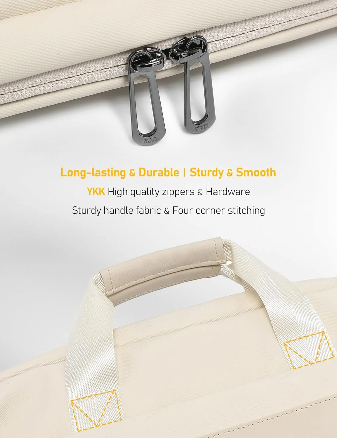 13-14 Inch Granulated Shoulder Portable Laptop Bag, Compatible with MacBook Pro 14 M4/M3/M2/M1, ASUS Chromebook Flip CX1, HP 14" Laptop, Crossbody Laptop Bag, Pearl White & Cream Pink