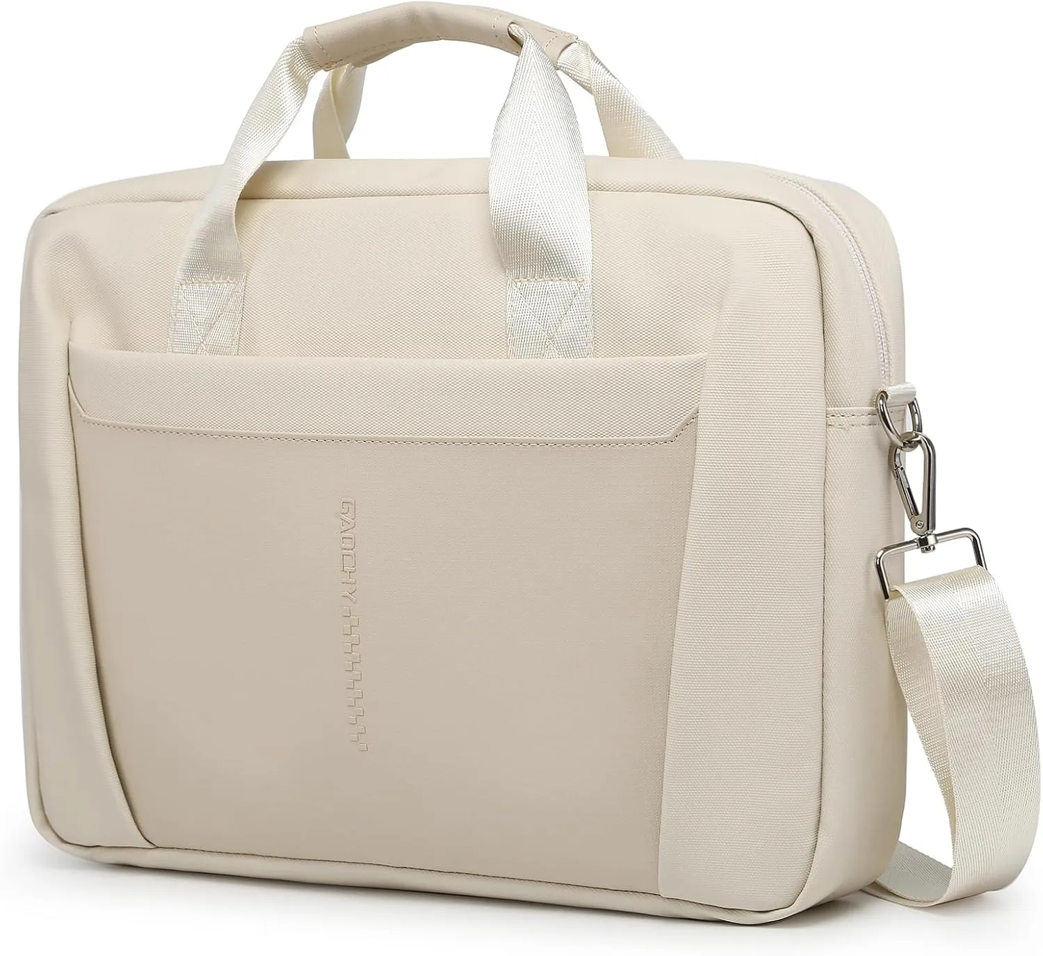 13-14 Inch Granulated Shoulder Portable Laptop Bag, Compatible with MacBook Pro 14 M4/M3/M2/M1, ASUS Chromebook Flip CX1, HP 14" Laptop, Crossbody Laptop Bag, Pearl White & Cream Pink