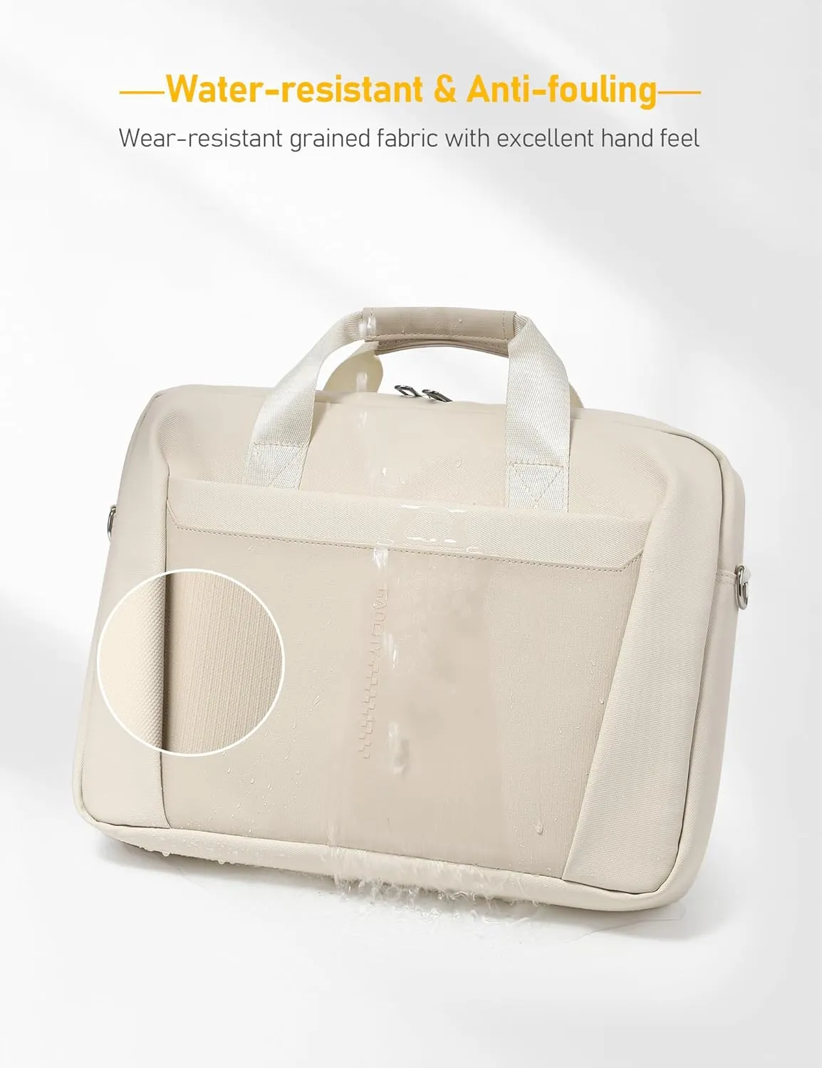 13-14 Inch Granulated Shoulder Portable Laptop Bag, Compatible with MacBook Pro 14 M4/M3/M2/M1, ASUS Chromebook Flip CX1, HP 14" Laptop, Crossbody Laptop Bag, Pearl White & Cream Pink