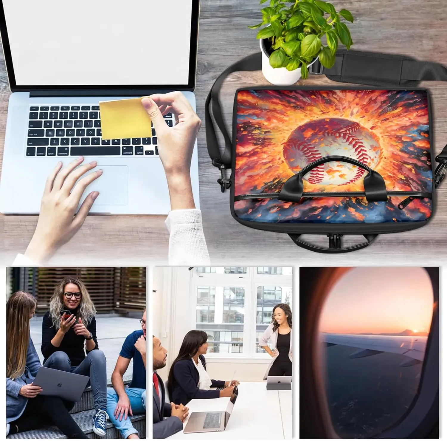 13-15 Inch Sports Baseball Handy Laptop Bag Sports Sports Shoulder Laptop Bag For Work, School, Travel And More