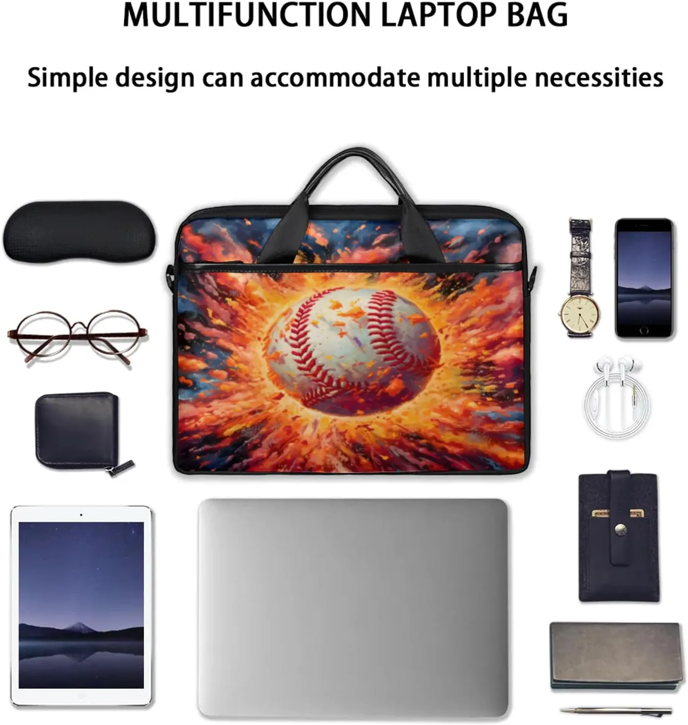 13-15 Inch Sports Baseball Handy Laptop Bag Sports Sports Shoulder Laptop Bag For Work, School, Travel And More