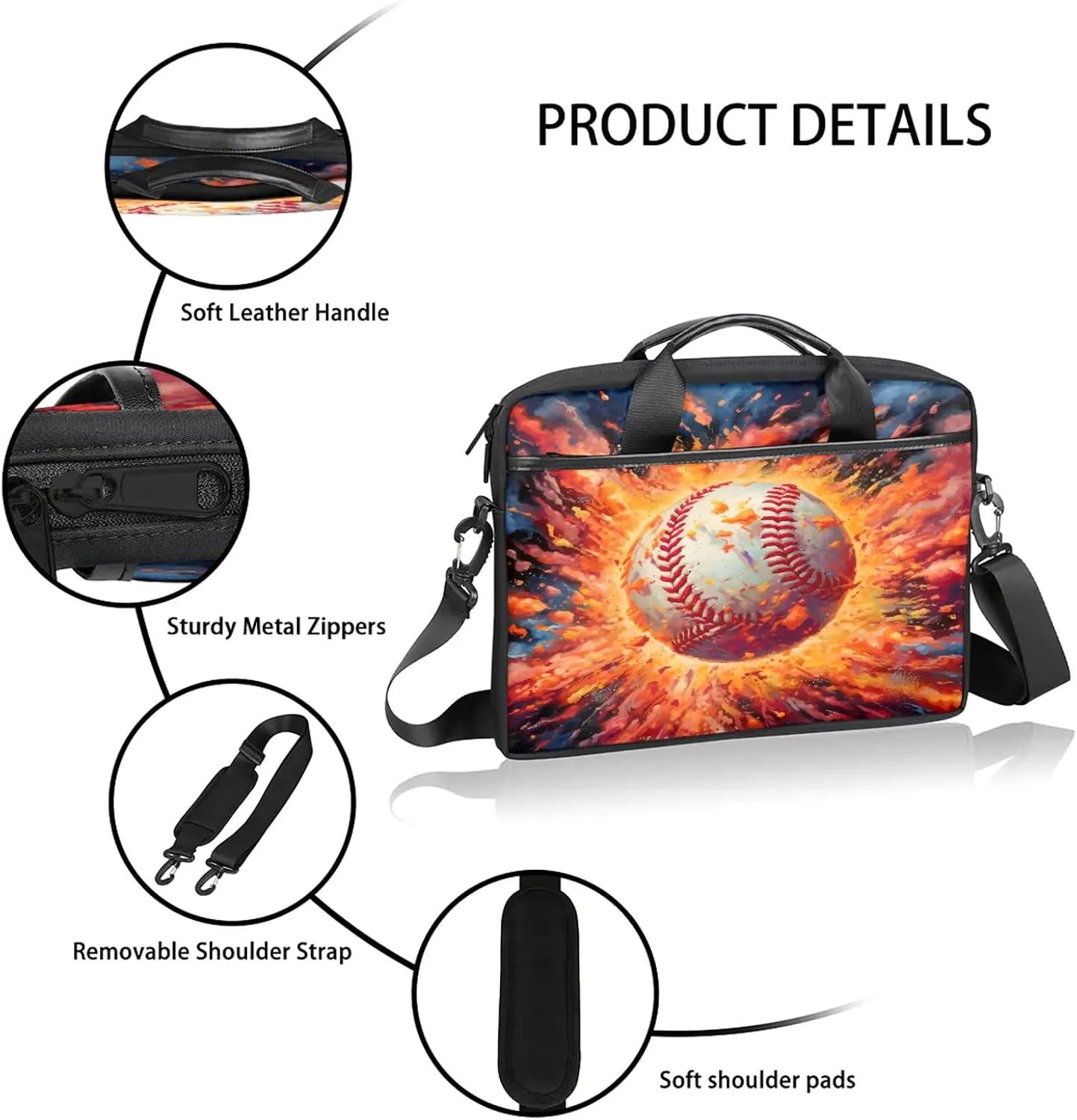 13-15 Inch Sports Baseball Handy Laptop Bag Sports Sports Shoulder Laptop Bag For Work, School, Travel And More