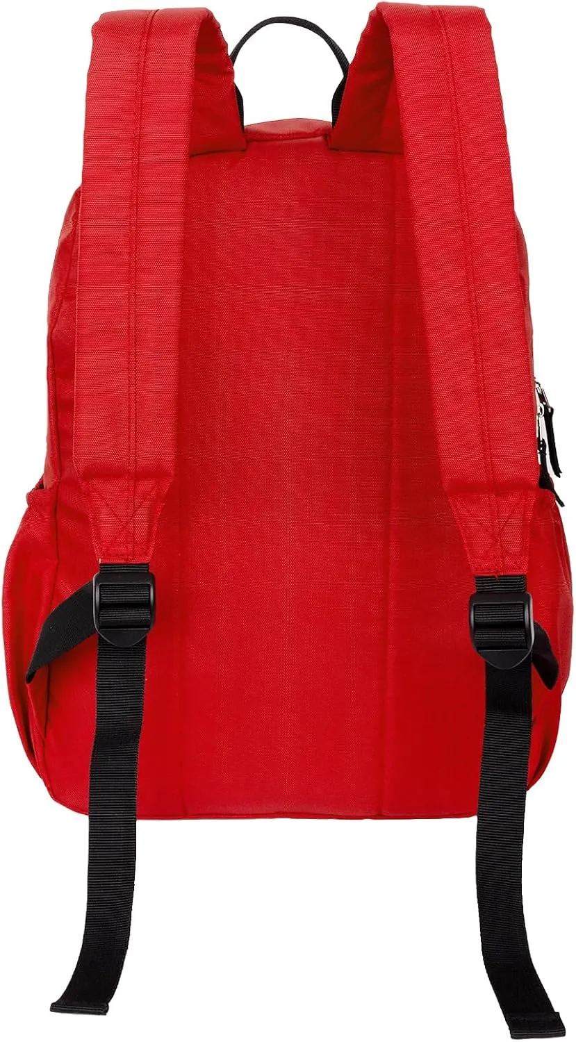 15.6 inch Basic Backpack for Women, Travel Laptop Backpack for Boys and Girls, Water Resistant School Backpacks Bookbag (Red)