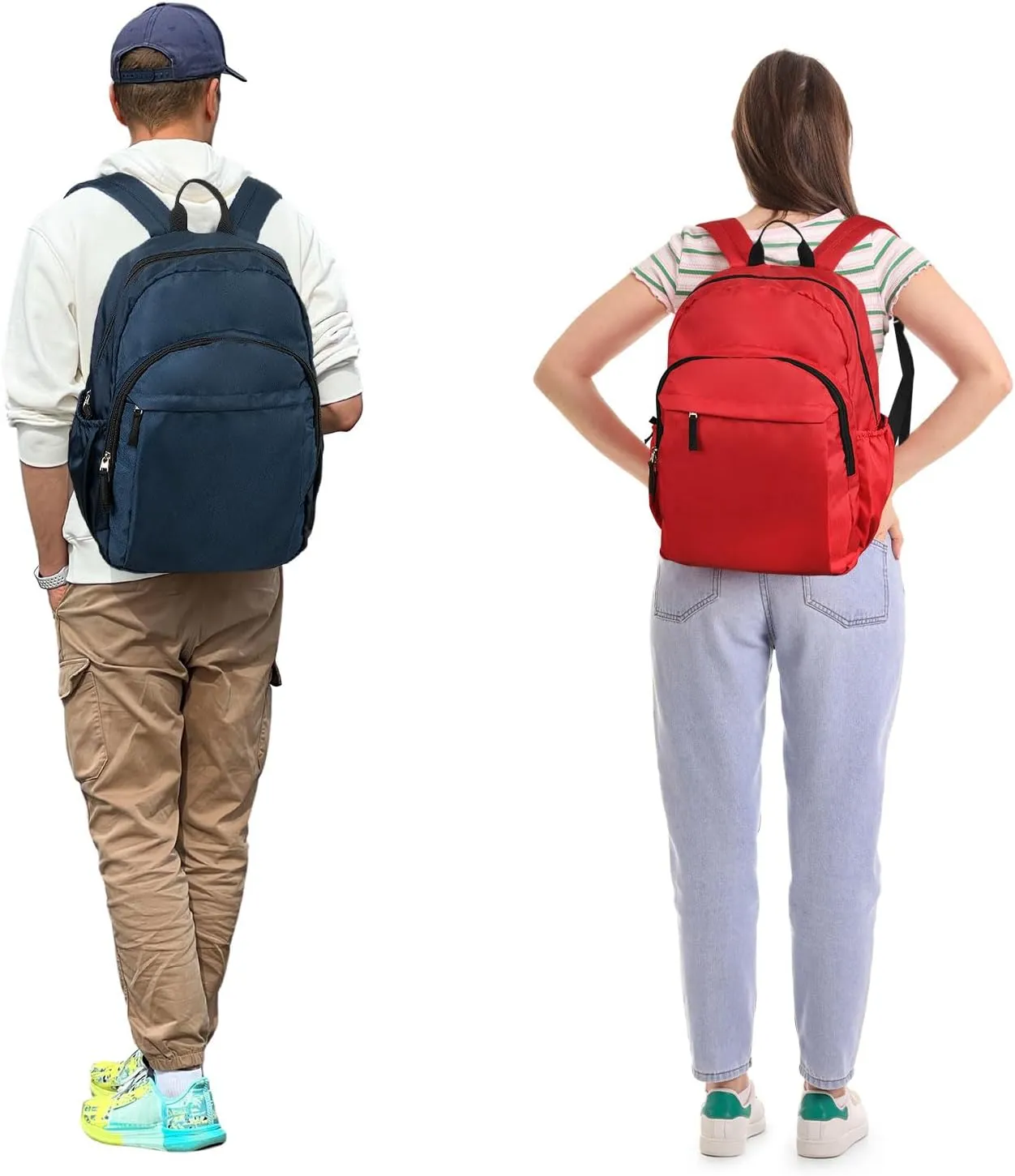 15.6 inch Basic Backpack for Women, Travel Laptop Backpack for Boys and Girls, Water Resistant School Backpacks Bookbag (Red)