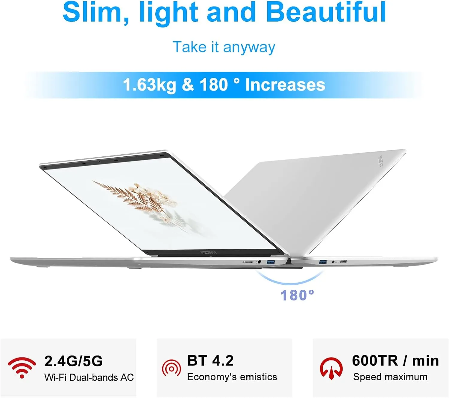 15.6" Traditional Laptops 6GB DDR4 256GB SSD Support 1TB SSD Expand Win 11 Laptop Celeron J4105 1.5Ghz(Up to 2.5Ghz) 4-Core Processor Notebook 2.4G 5G WiFi BT4.2 Adapter Wireless Mouse-Silver