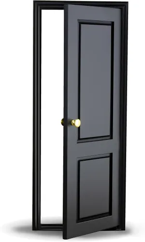 1/6 Scale Wooden Dollhouse 2 Panel Door – 2-Panel Design with Handles – Classic Design – Easy Installation– Multiple Colors Available (Black)