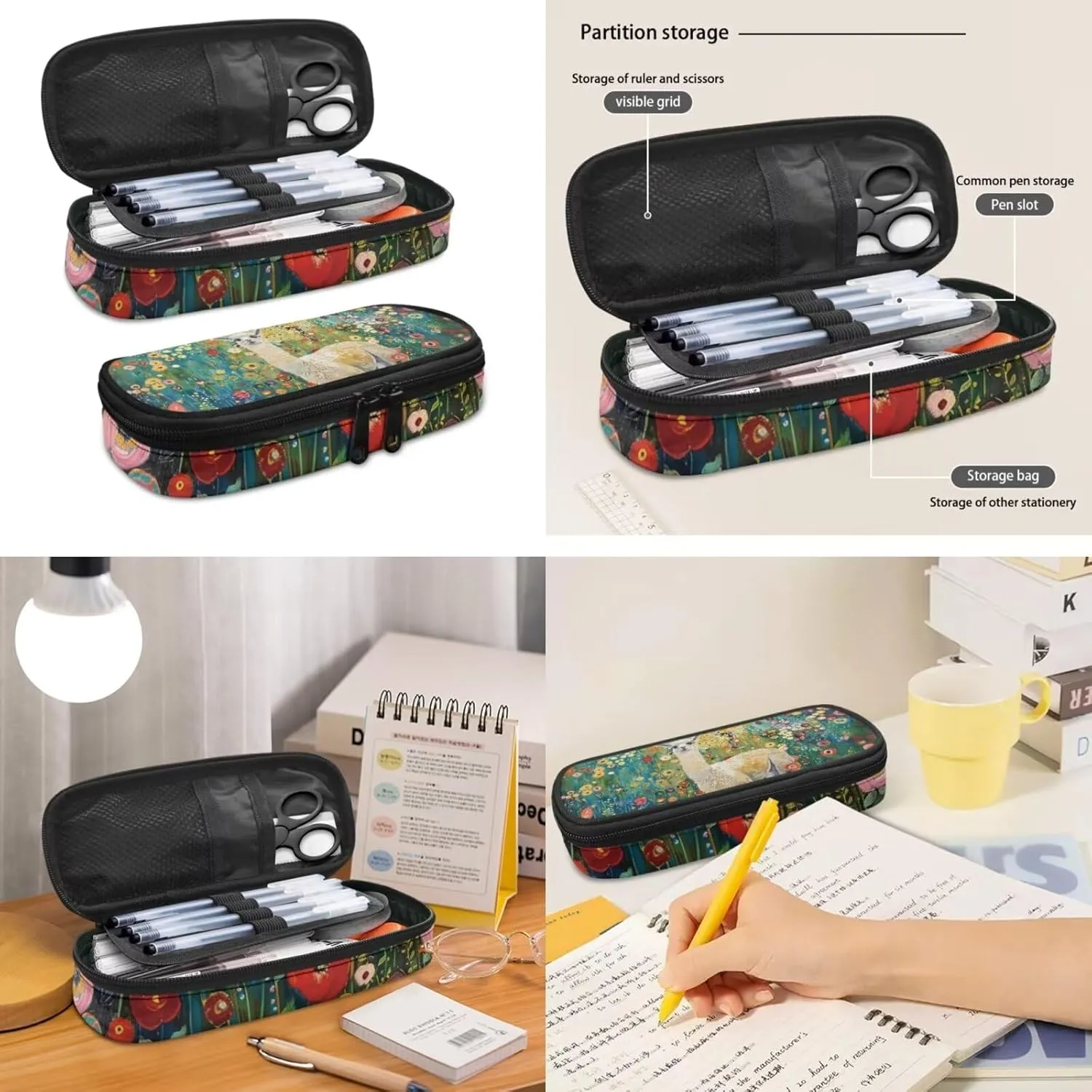 17-inch Backpack for Child, Alpaca Flowers School Bag for Kids, 17-inch Hiking Bookbag for Daughter with Lunch Bag Pencil Box 3 Pieces