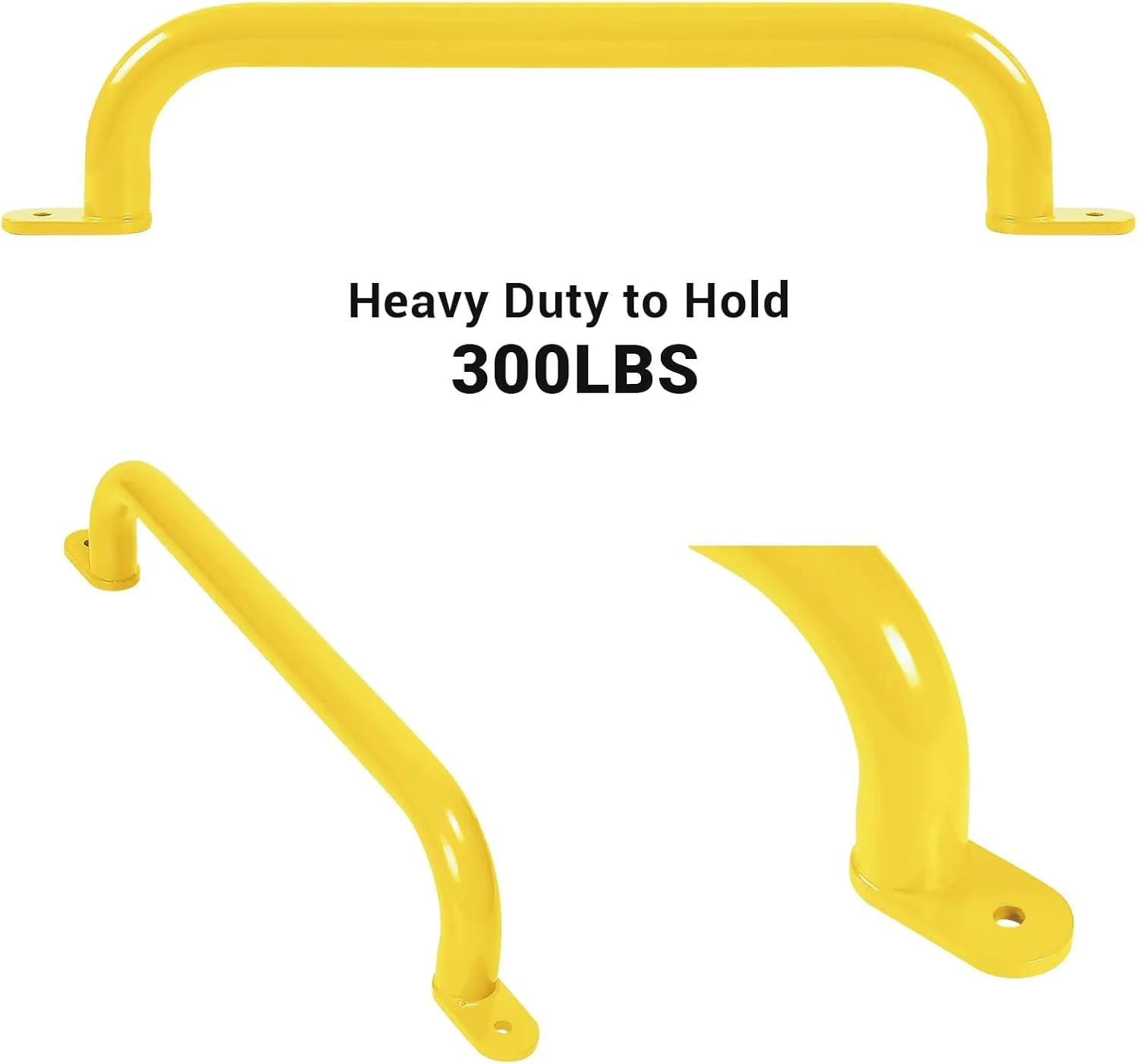 17 Inch Yellow Metal Safety Handles for Playground 6 Pack - Swing Set Accessories Grab Handles, Playset Hand Grips, Indoor Monkey Bars for Jungle Gym, Playhouse, Climbing Frame