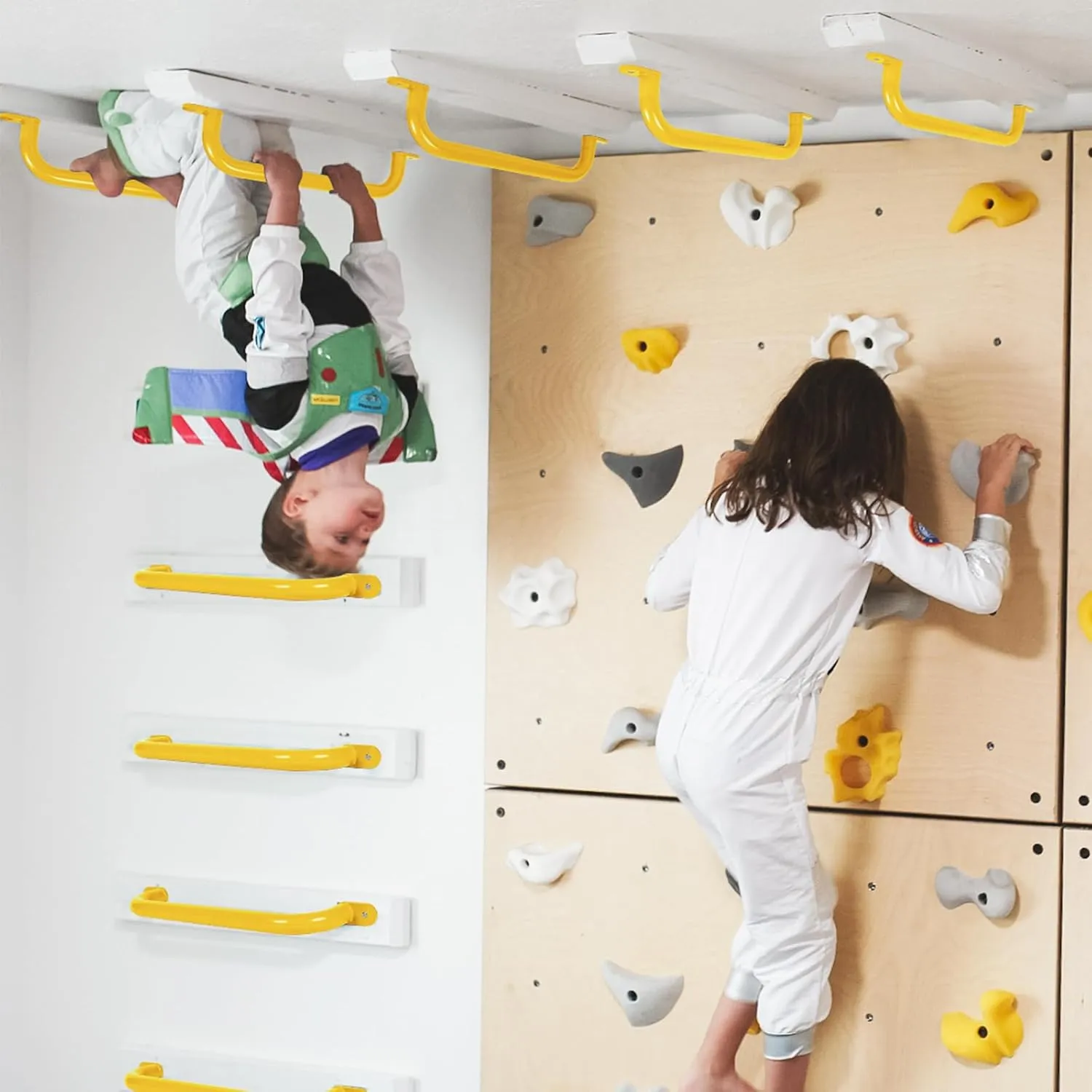 17 Inch Yellow Metal Safety Handles for Playground 6 Pack - Swing Set Accessories Grab Handles, Playset Hand Grips, Indoor Monkey Bars for Jungle Gym, Playhouse, Climbing Frame