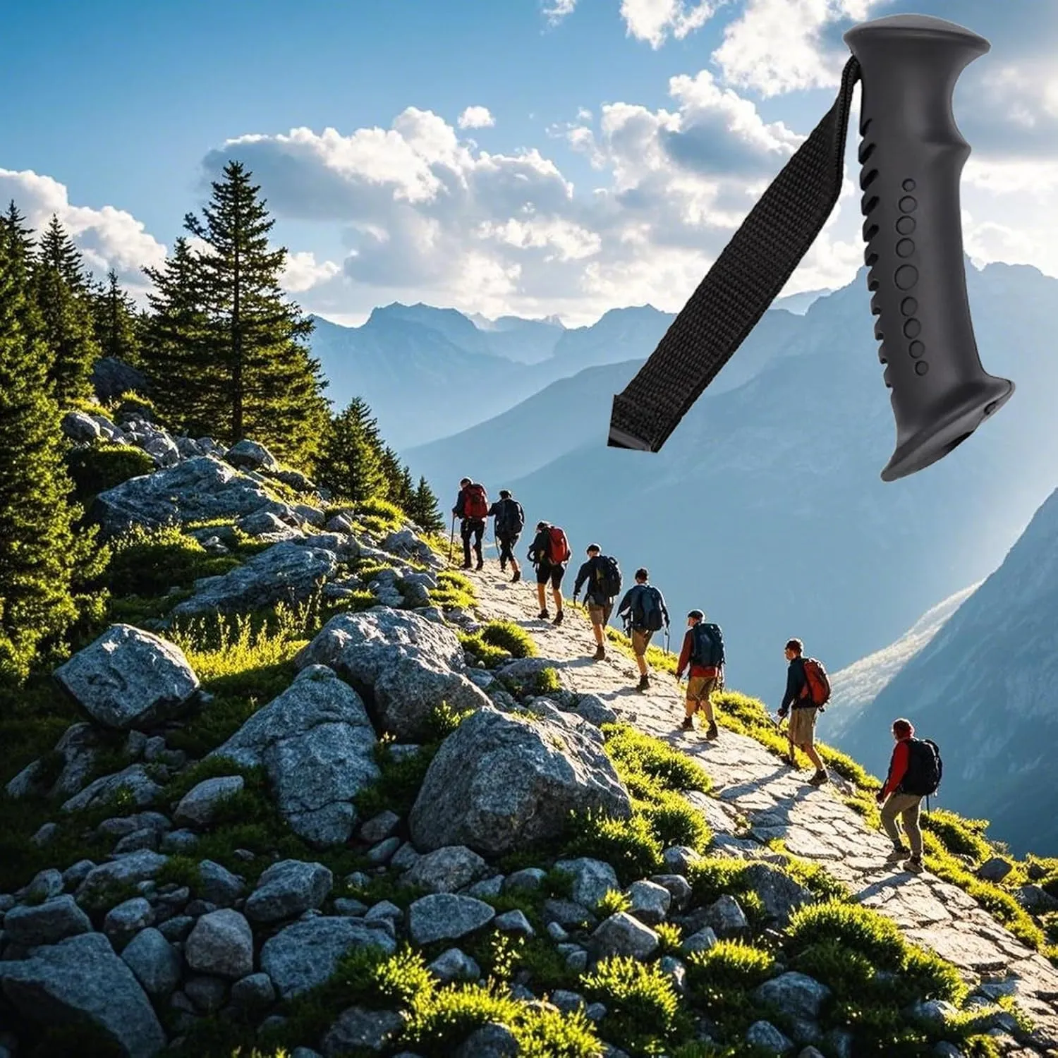2 - Pack Trekking Pole Straight Handle Heads - Durable and Comfortable Replacement Handles for Your Outdoor Adventures - Ideal for Hiking, Mountaineering, and Trail Walking