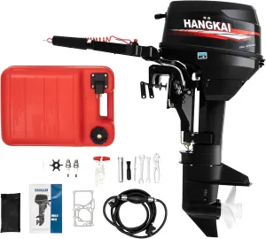 2 Stroke 12 HP Outboard Motor,169 cc Gas Powered Boat Motor Engine, Fishing Boat Engine with Water Cooling System for Fishing Boats, Inflatable Boats, 8-30km/h