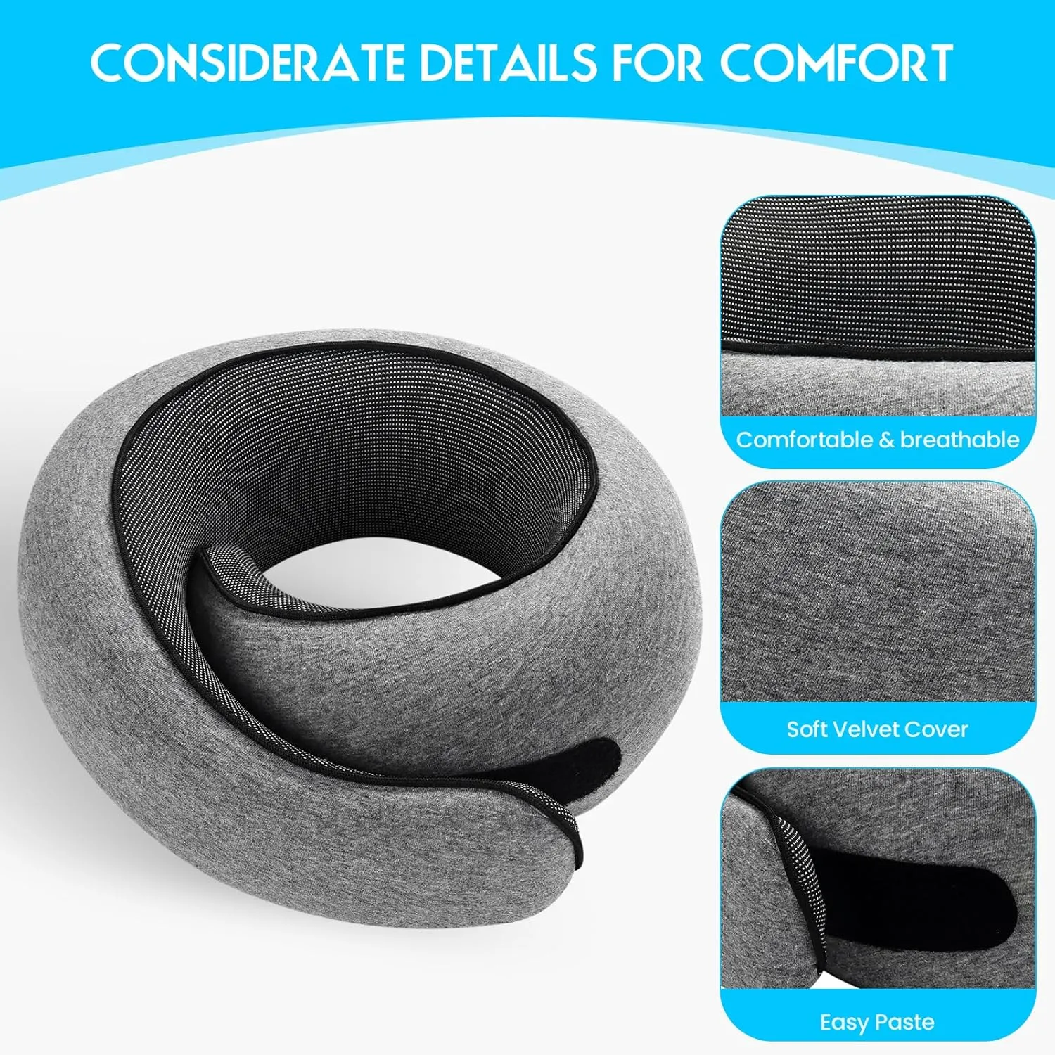 2024 New Memory Foam Travel Pillow for Airplanes,Neck Pillow for Traveling,Neck Plus Travel Pillow,Neck Plus Travel Neck Pillow