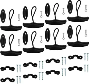 24Pcs Kayak Handles Kit, Kayak Carry Handle Pull Handle T-Handle with Cord and Pad Eyes with Mounting Screw, Heavy Duty Kayak Carrying Handles for Canoe Boat