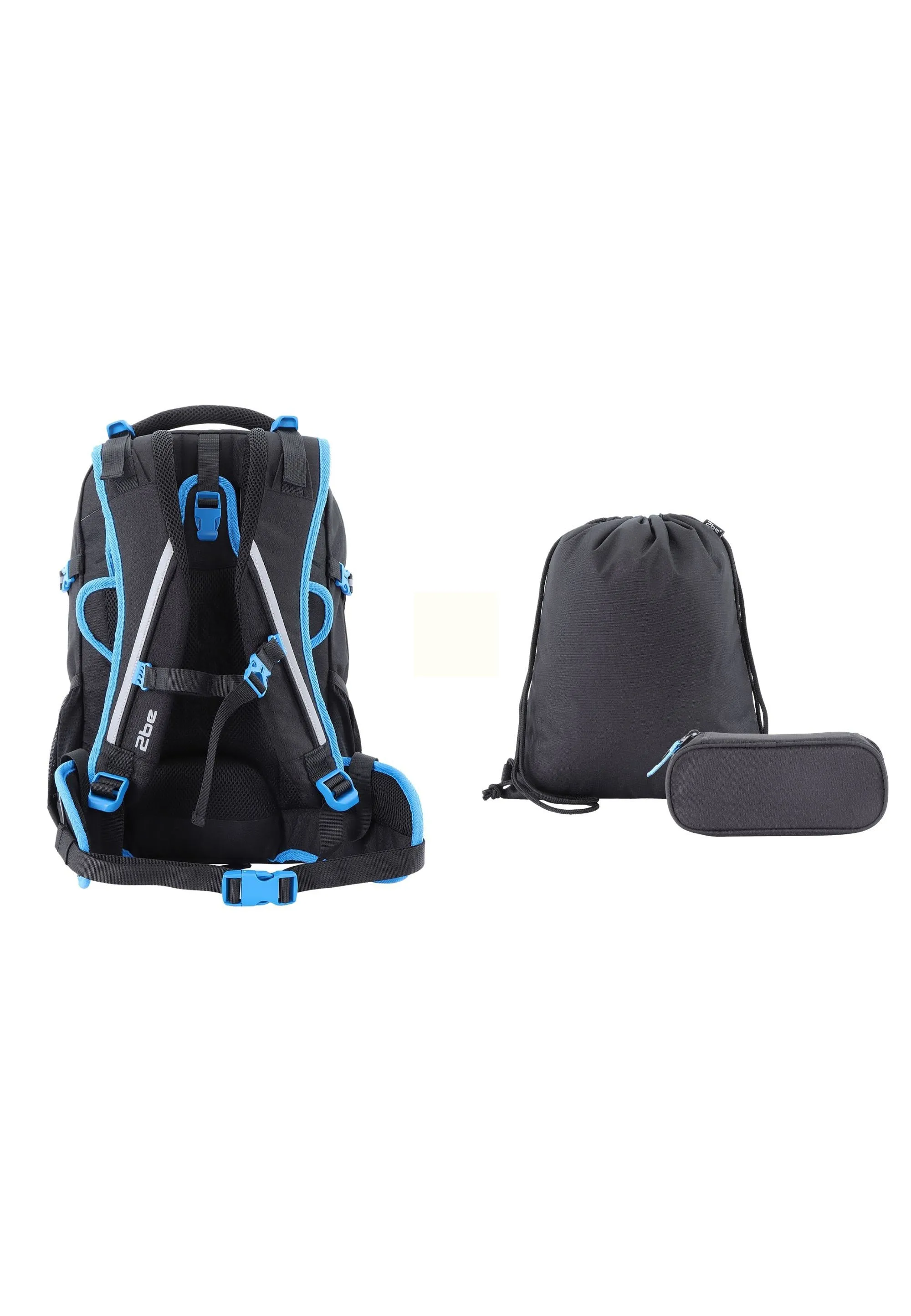 2be  Schoolbag / Laptop Backpack / With Gym Bag and Pencil Case Black