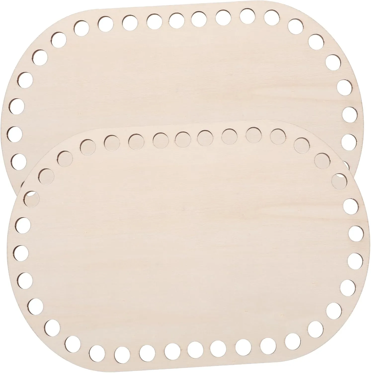 2Pcs Wooden Crochet Bag Bottom Bases Blank DIY Shaping Pads for Basket Weaving for Crafting Handbags and Storage