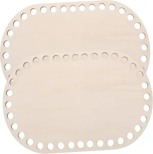 2Pcs Wooden Crochet Bag Bottom Bases Blank DIY Shaping Pads for Basket Weaving for Crafting Handbags and Storage
