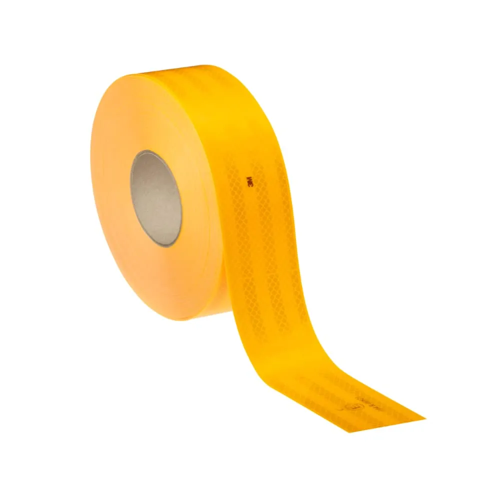 2" x 30' Roll 3M Reflective Safety Tape 983-71NL Yellow Diamond Grade Reflective Tape for School Buses, Emergency Vehicles, and Commerical Vehicles