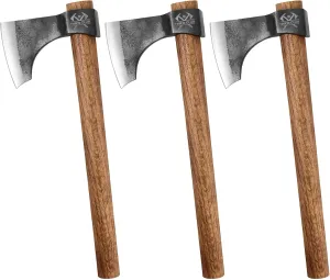 3 Pack Throwing Axe Set, 16.5" Throwing Tomahawk with 1065 High Carbon Steel & Wooden Handle, Perfect for Axe Throwing Game for Backyard, Competition and Recreation