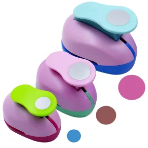 3-Piece Circle Punch Set for Crafting, Round Hole Punches (0.35, 0.63, 0.98), Metal Base with Ergonomic Handles, Ideal for DIY & Scrapbooking