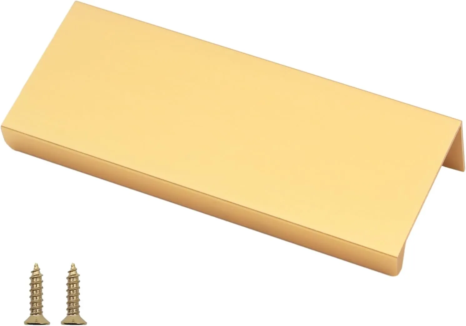 30 Pack Modern Gold Cabinet Handles Finger Pulls for Cabinets, Brushed Brass Edge Cabinet Pulls Drawer Tabs Pull Hardware 3.15inch/80mm Length