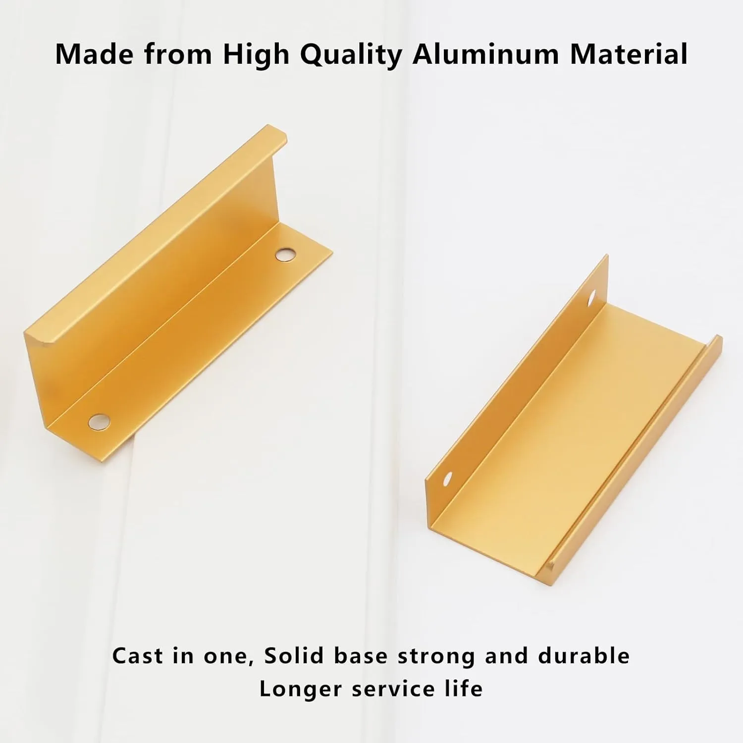 30 Pack Modern Gold Cabinet Handles Finger Pulls for Cabinets, Brushed Brass Edge Cabinet Pulls Drawer Tabs Pull Hardware 3.15inch/80mm Length