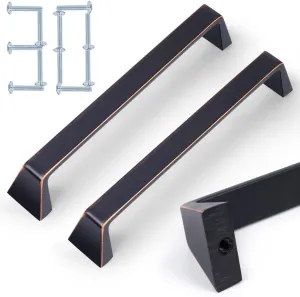 30 Pack Solid Zinc Bronze Cabinet Pulls,5 Inch/128mm Oil Rubbed Bronze Drawer Handles,Modern Dresser Handles,Kitchen Hardware for Bathroom and Cabinet