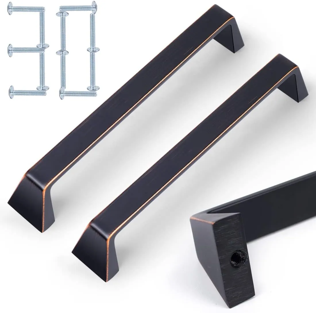 30 Pack Solid Zinc Bronze Cabinet Pulls,5 Inch/128mm Oil Rubbed Bronze Drawer Handles,Modern Dresser Handles,Kitchen Hardware for Bathroom and Cabinet