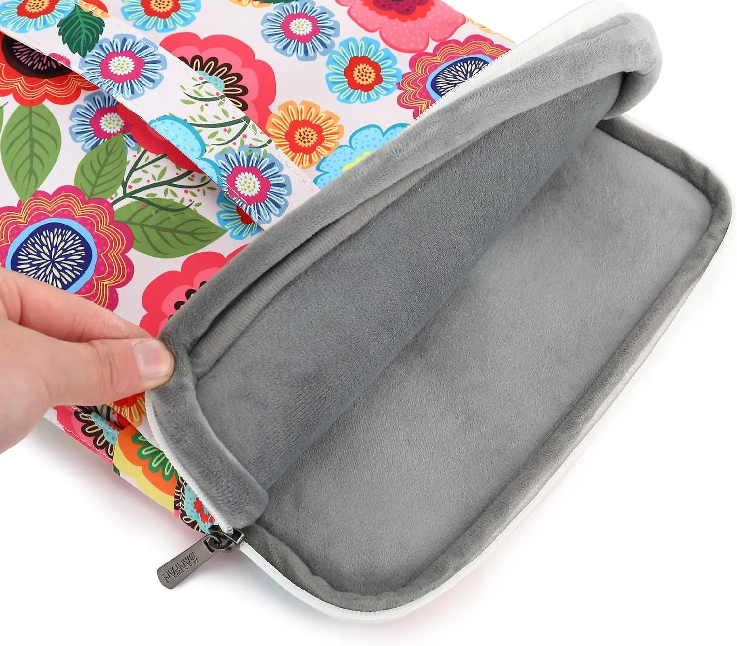 360° Protective Laptop Sleeve Case Bag Cover with Handle For iPad 12.9 inch,MacBook Pro Air 13" and 12.5 inch-13.3 inch Laptop (Flowers)