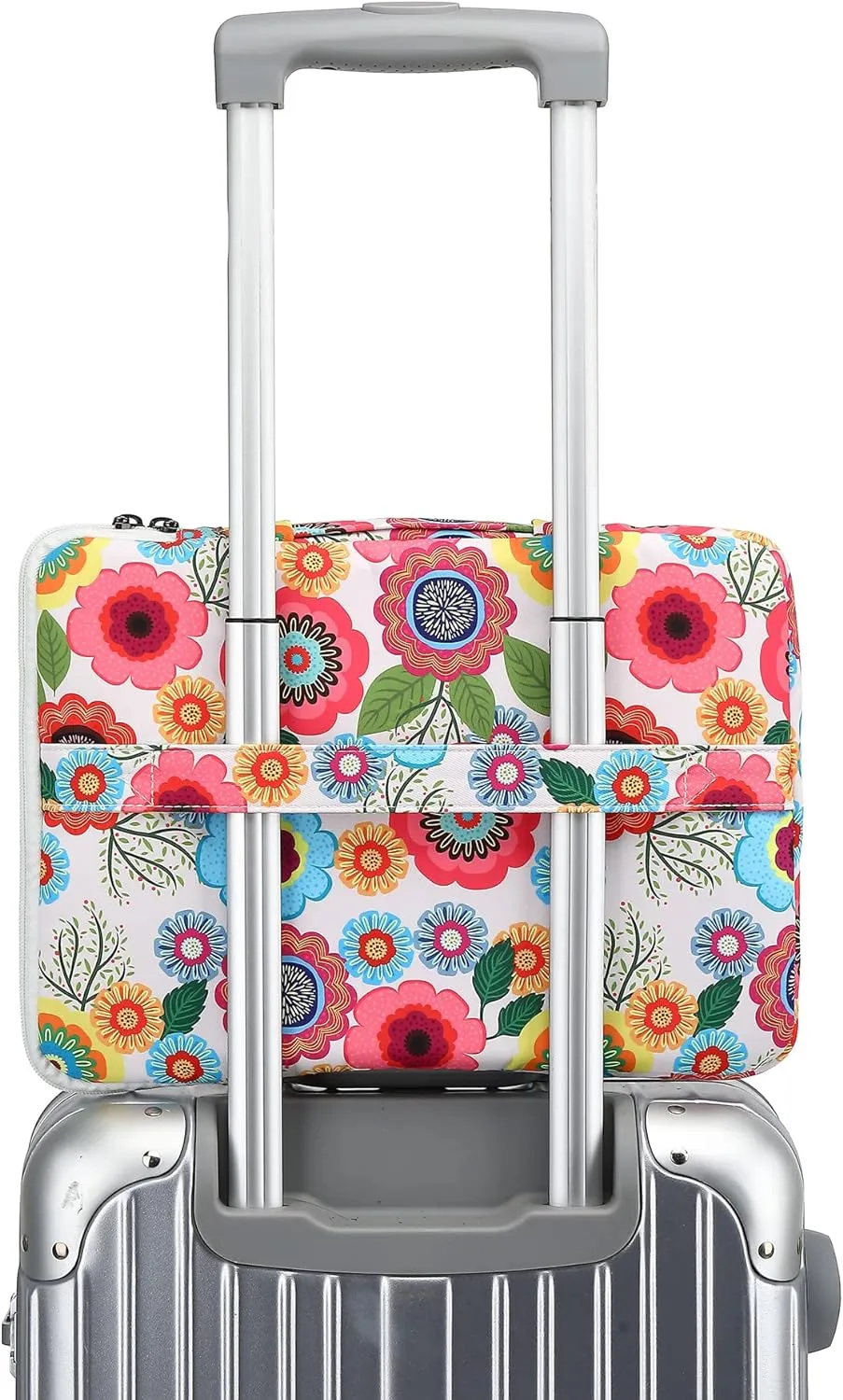 360° Protective Laptop Sleeve Case Bag Cover with Handle For iPad 12.9 inch,MacBook Pro Air 13" and 12.5 inch-13.3 inch Laptop (Flowers)
