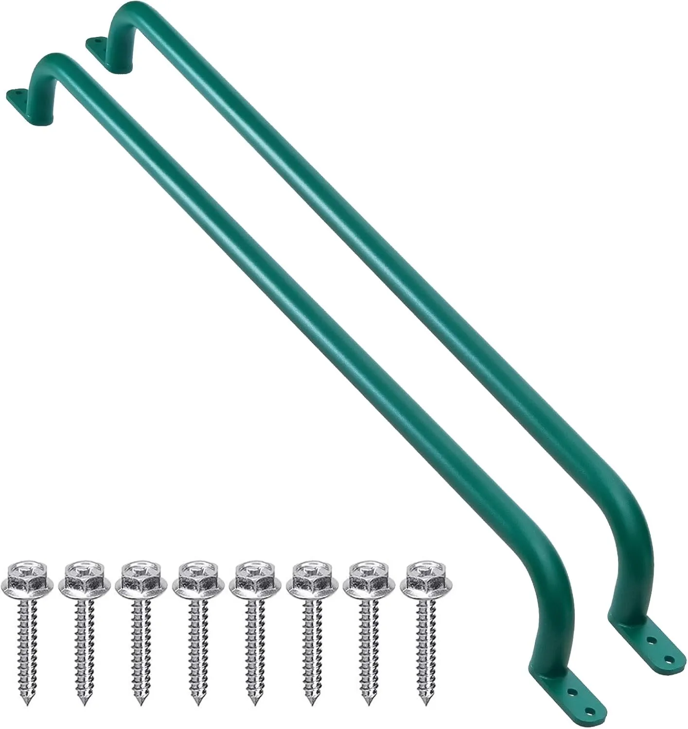 37'' Playground Accessories Ladder Handle (1 Pair), Metal Playhouse Ladder Rail, Playset Safety Handles, Outdoor Kids Grab Handle for Treehouse, Jungle Gym, Rock Climbing Wall