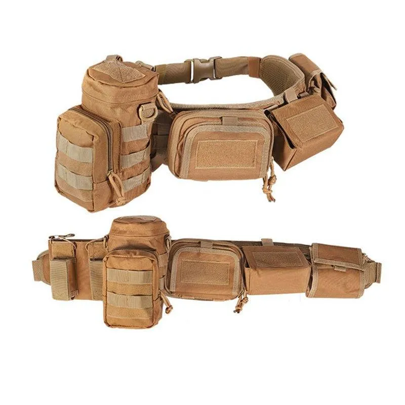 5 in 1 Tactical Duty Padded Belt, Belt with Pouches Heavy Equipment